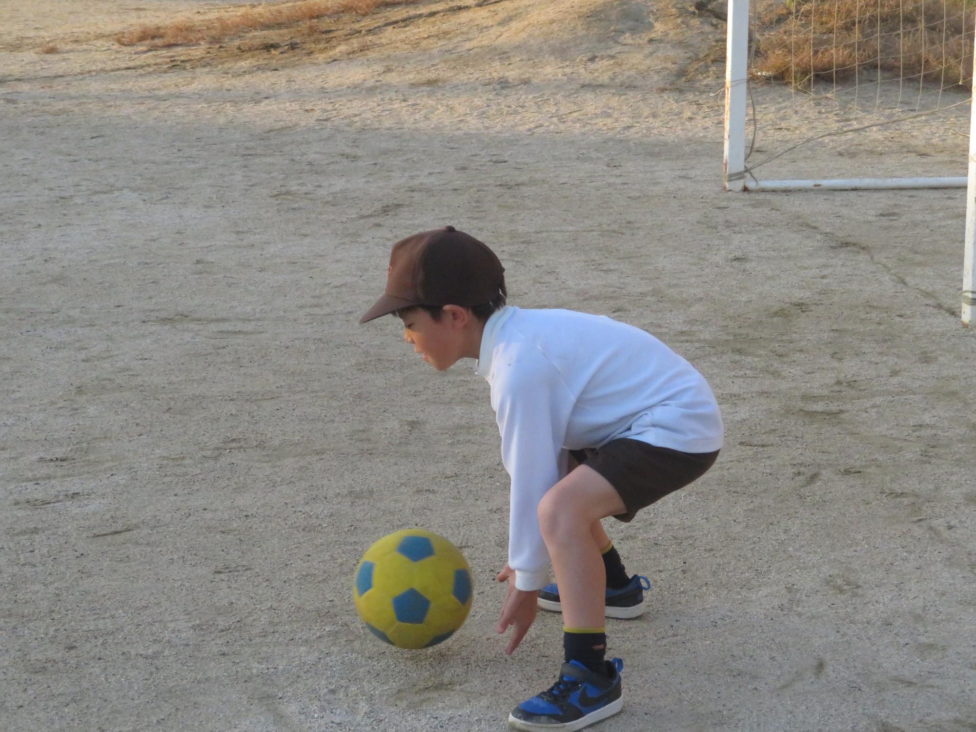 ゴールキーパーがキャッチしました