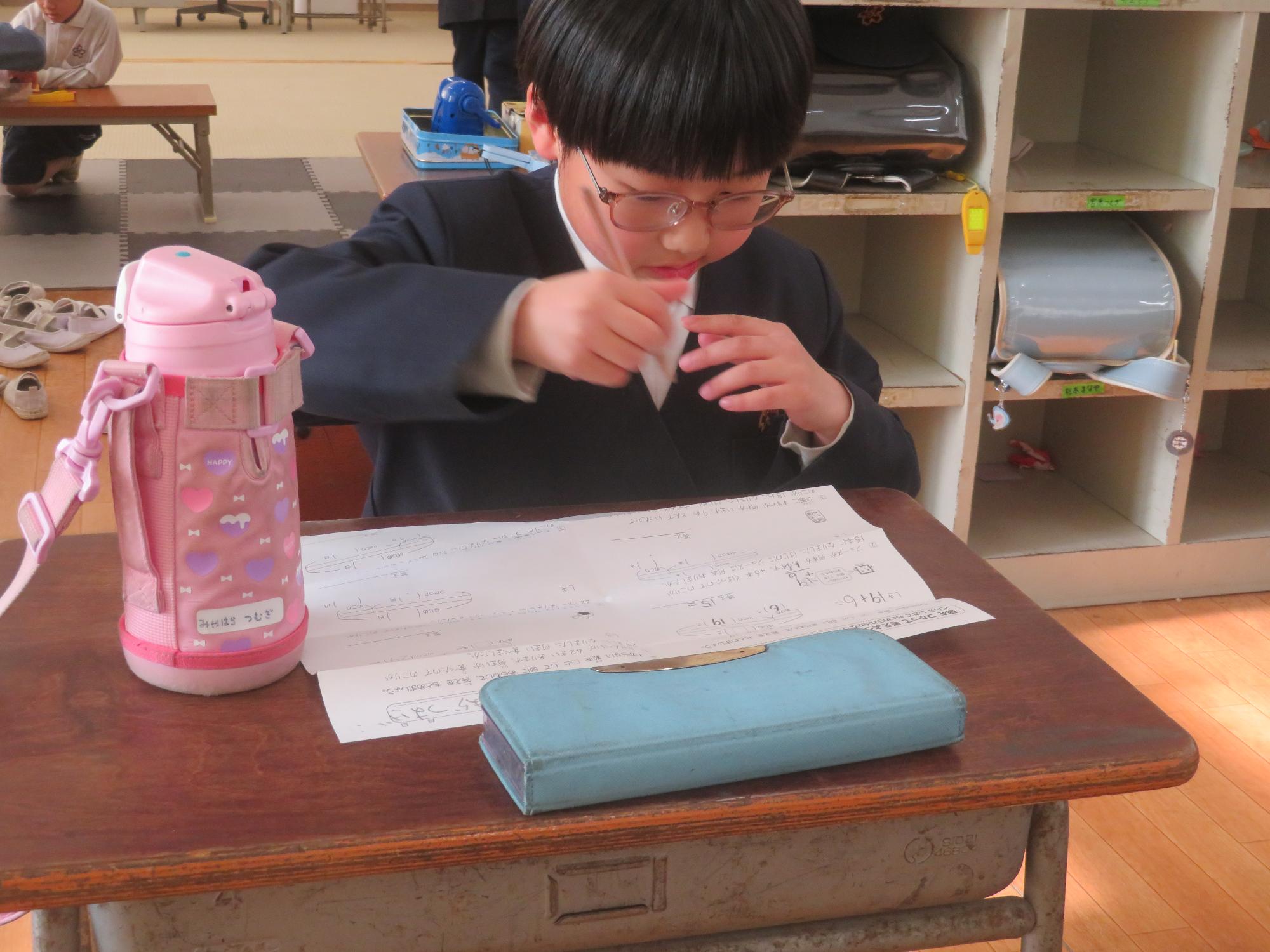 宿題をしました