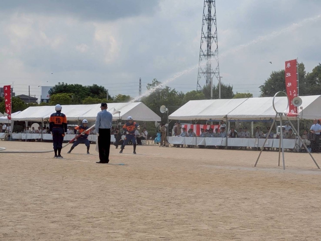 泉大津市消防団による小型ポンプ操法