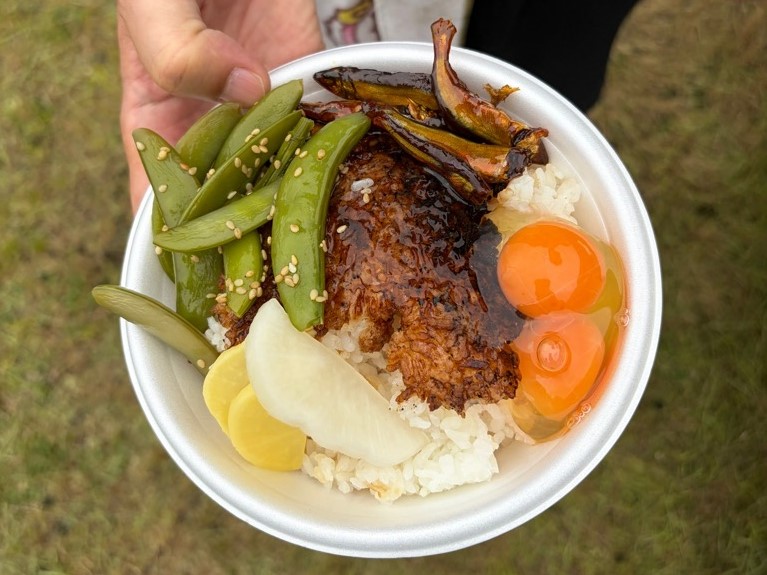 魚のゆりかご水田米と鮎の甘露煮など（二黄卵）